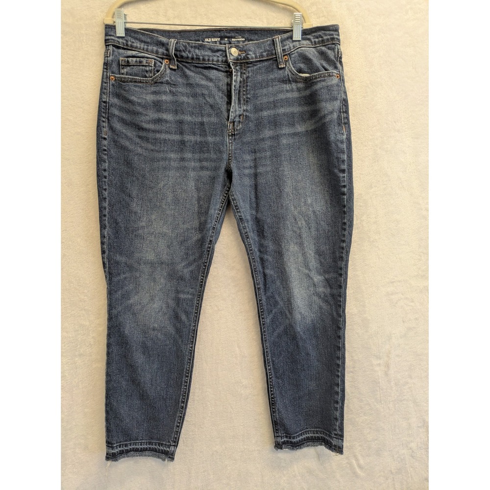 Old Navy Women's Mid Rise Boyfriend Jeans Dark Wash Size 14
